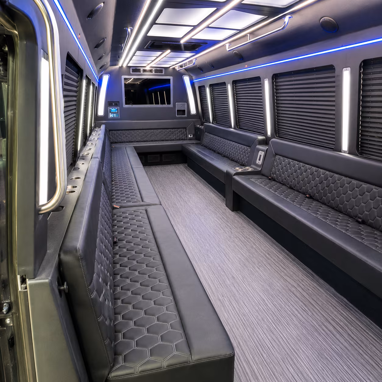 eden prairie 40 passenger party bus interior